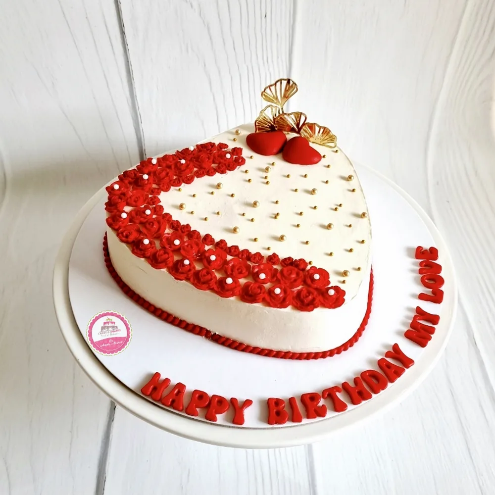 Anniversary & Engagement custom cake by Cakes & Shapes, Dubai — design code CS-0272