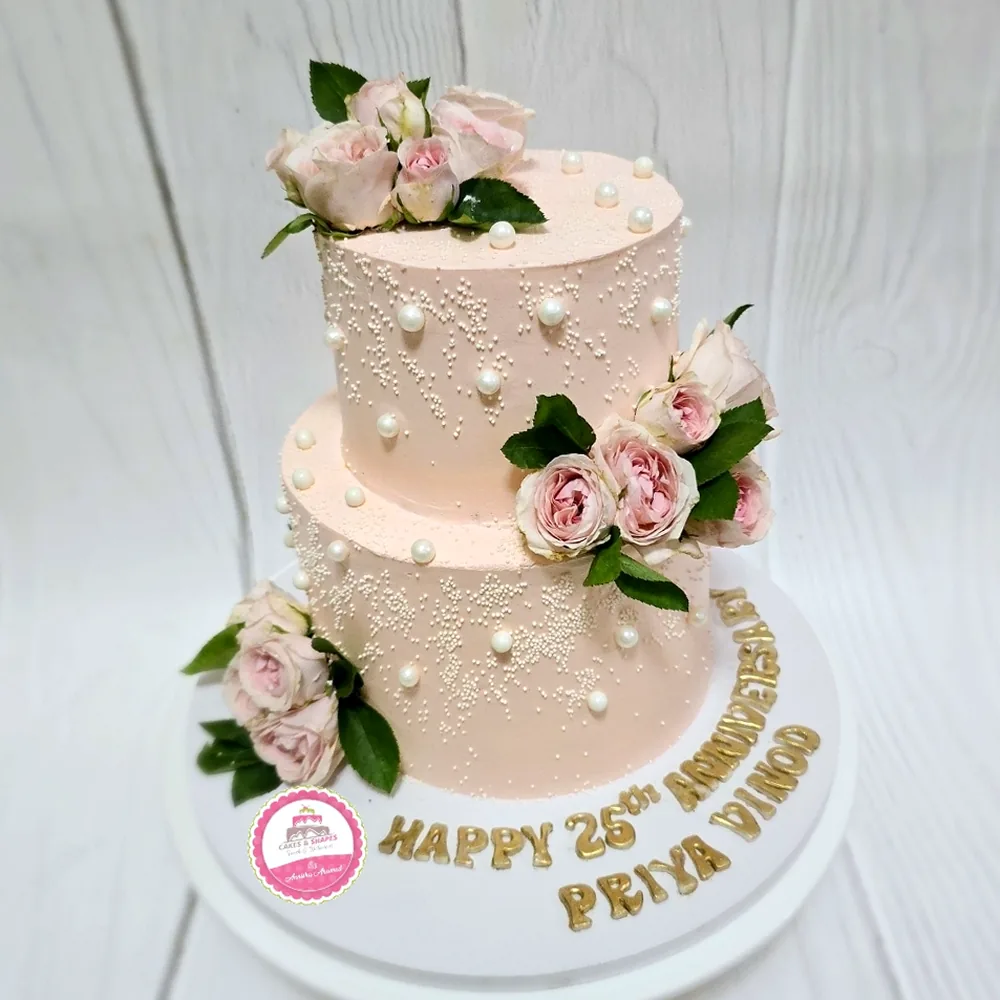 Anniversary & Engagement custom cake by Cakes & Shapes, Dubai — design code CS-0420