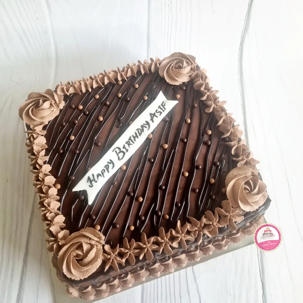 Birthday — Adults custom cake by Cakes & Shapes, Dubai — design code CS-0309